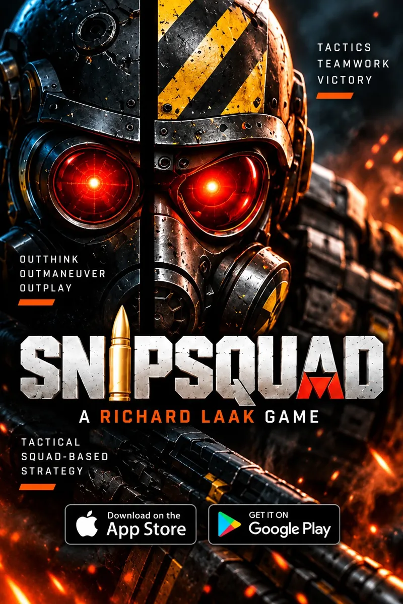 SnipSquad poster: a tactical soldier with red visor
