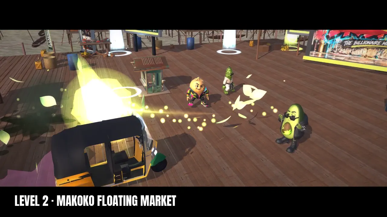 Heroes fighting at the Makoko Floating Market