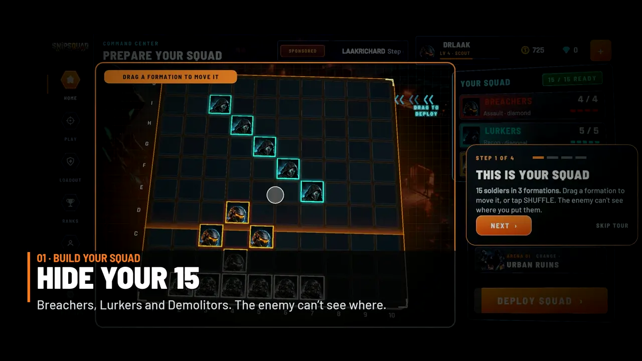 Hide your 15: placing the squad